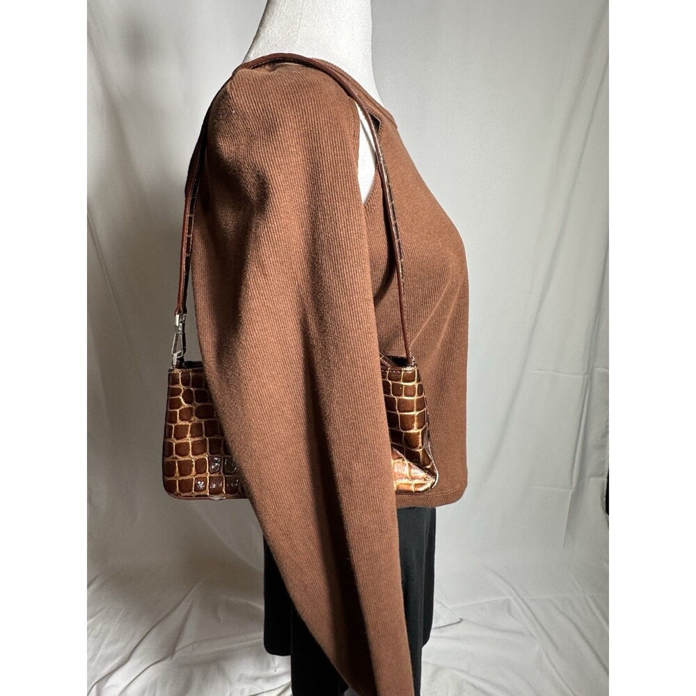 Kenneth Cole Reaction Brown/Copper Faux Alligator Print Clutch Shoulder purse - Picture 16 of 16